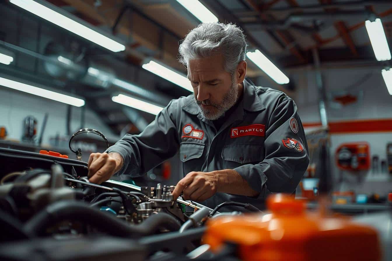 garage agréé assurance : automobile en réparation dans un garage professionnel