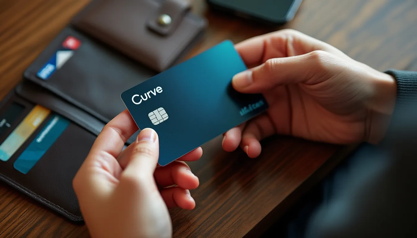 carte Curve : carte bancaire Curve illustrée avec plusieurs cartes en arrière-plan