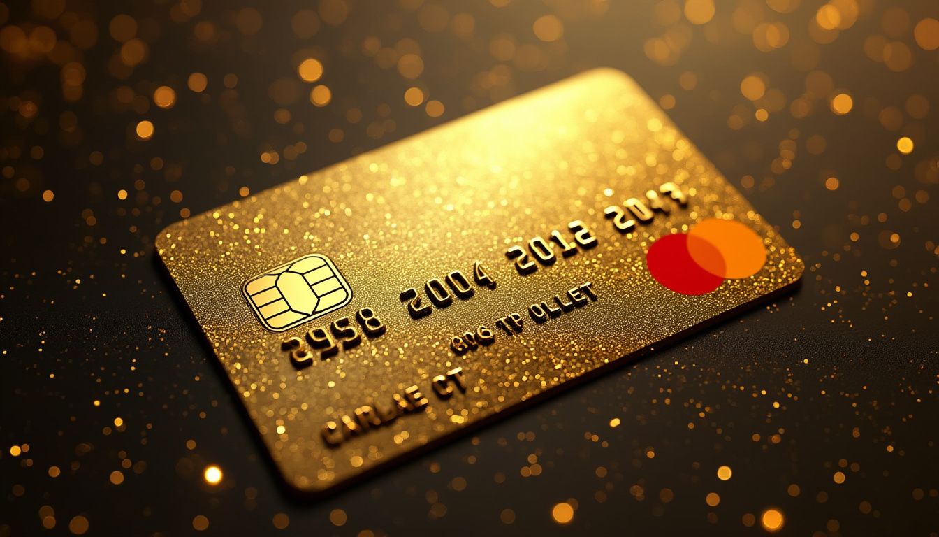 carte dorée : carte bancaire dorée avec reflets métalliques