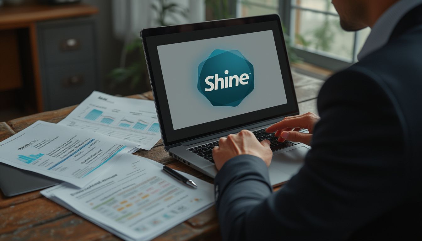 compte professionnel : interface digitale de la neobanque Shine sur un ordinateur portable