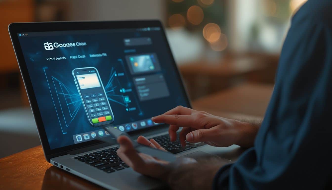 terminal de paiement virtuel : interface de paiement en ligne sécurisée sur un écran d'ordinateur