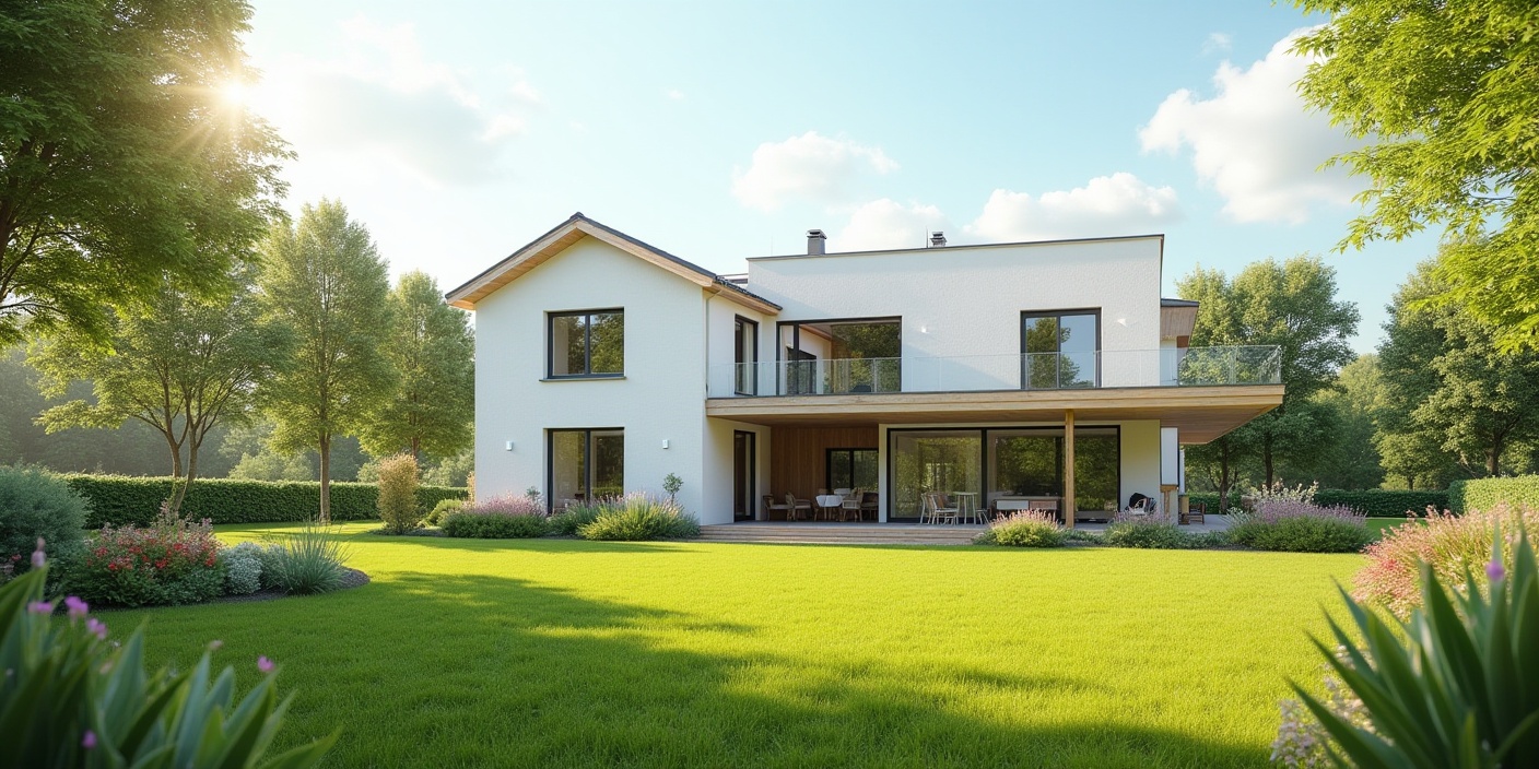 assurance emprunteur : poignée de main devant une maison avec un contrat d'assurance