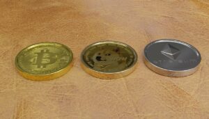 cryptomonnaies : représentation graphique des cryptomonnaies avec des symboles numériques et des graphiques financiers