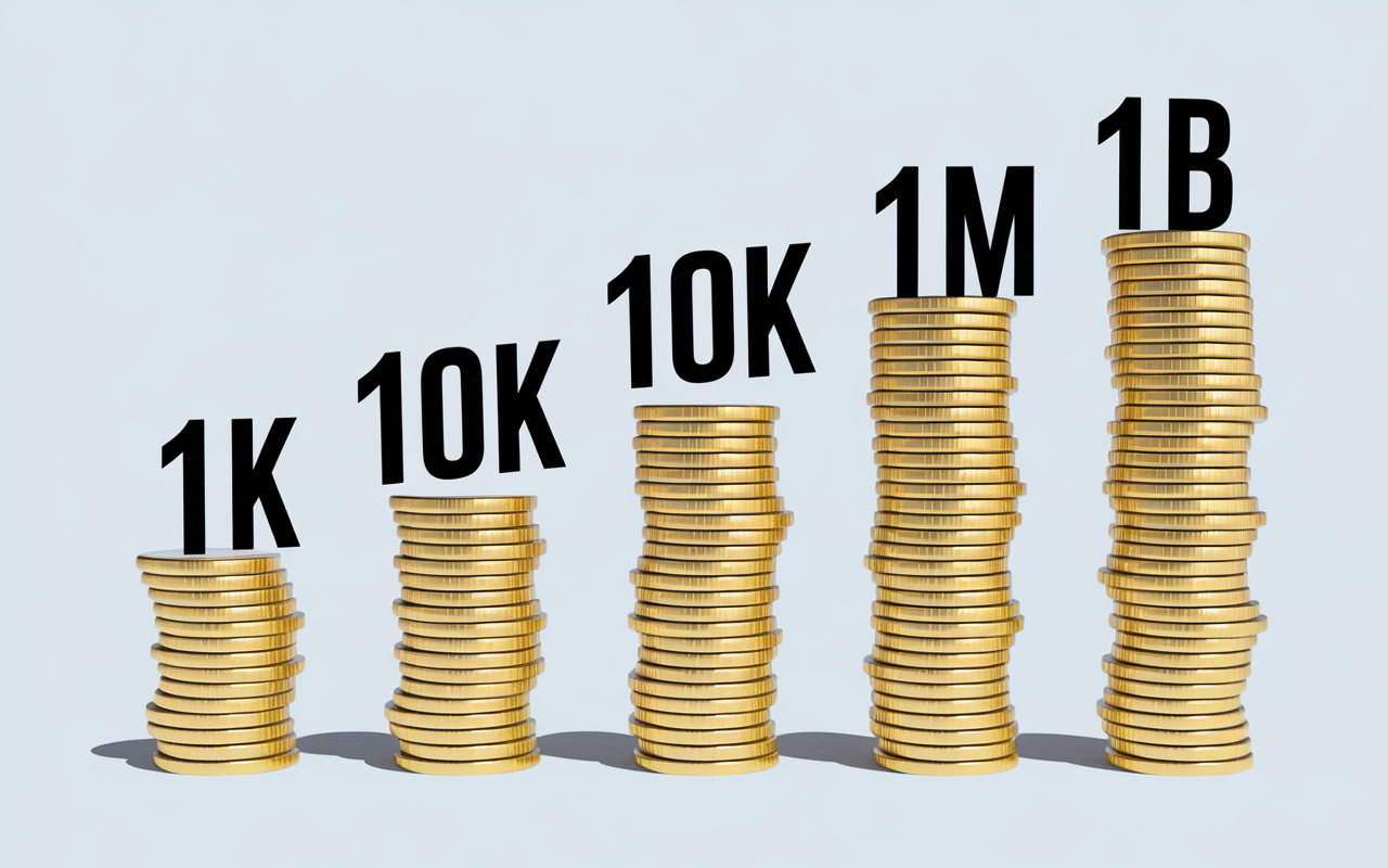 comparatif abreviations 1k 10k 1M 1B