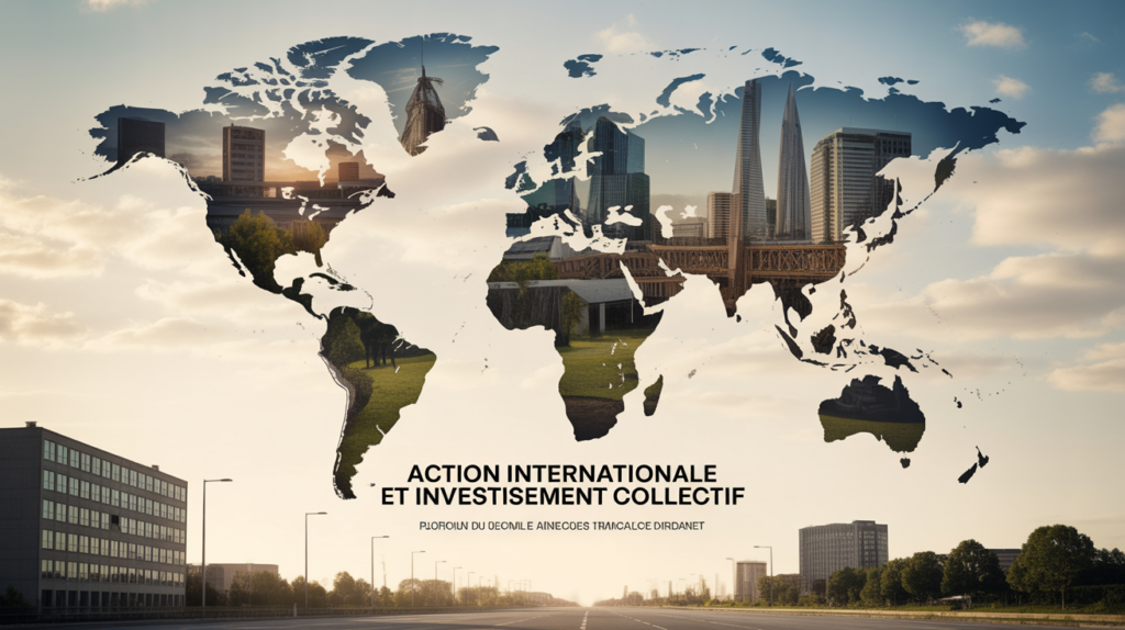illustration carte action internationale investissement collectif