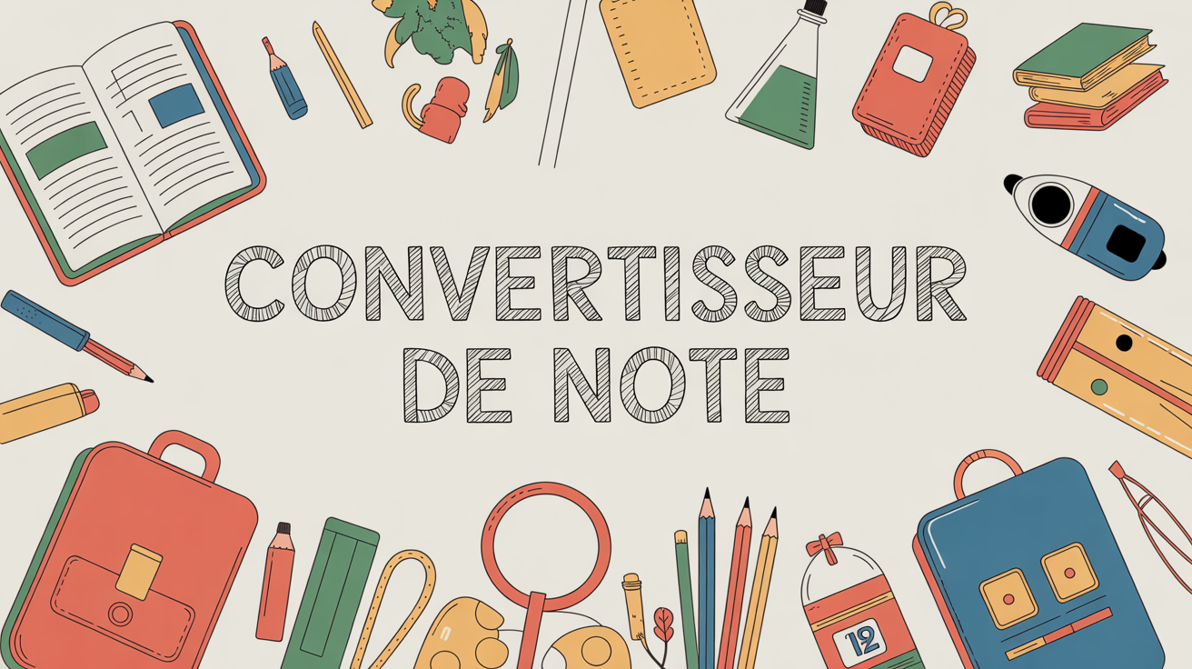 convertisseur de note illustration tableau scolaire