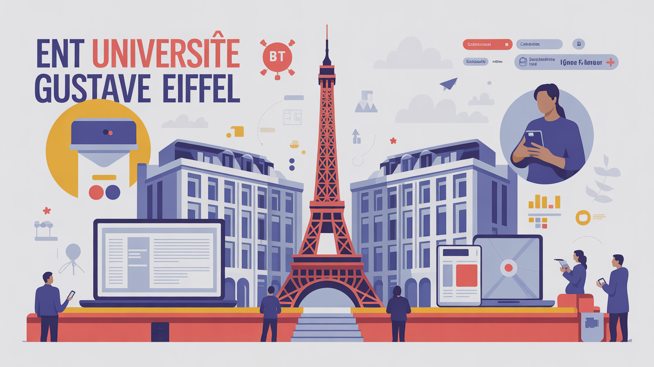 Illustration campus numérique ENT Université Gustave Eiffel
