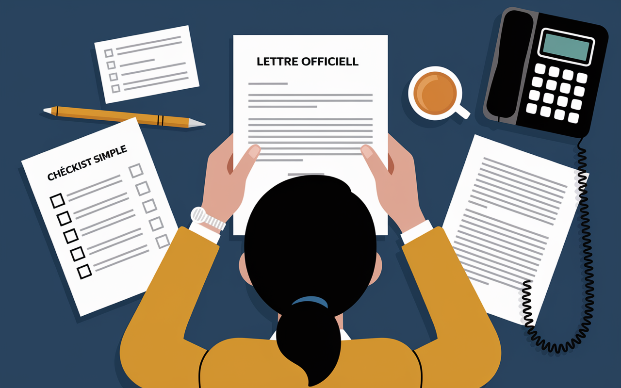 Personne relit une lettre mise en demeure, checklist réponses