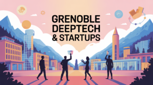 Grenoble deeptech startups illustration ville alpine moderne