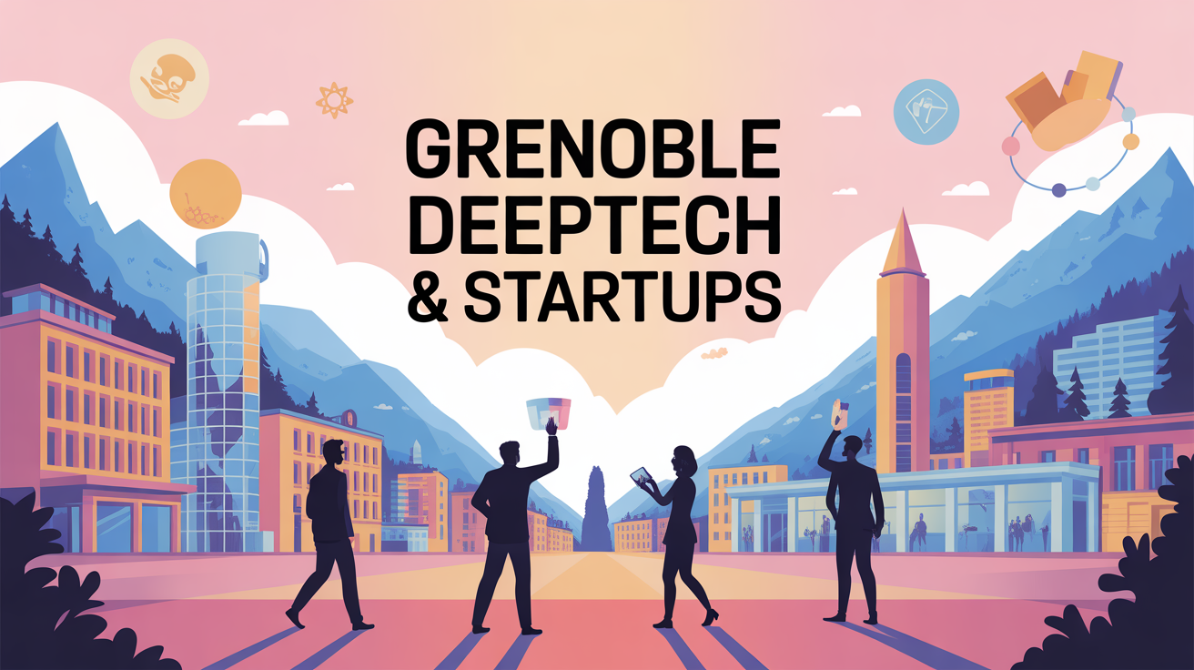 Grenoble deeptech startups illustration ville alpine moderne