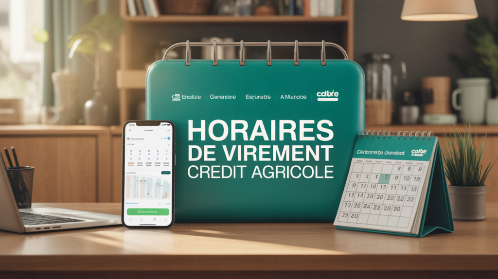 Horaires de virement Crédit Agricole sur smartphone et calendrier