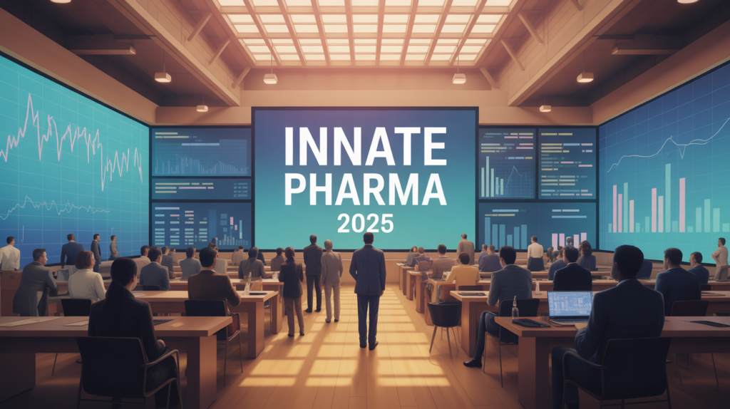 Salle de marche boursiere avec graphique Innate Pharma 2025