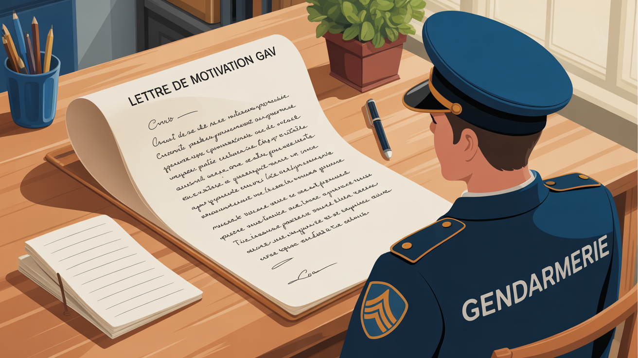 Lettre de motivation GAV manuscrite sur table