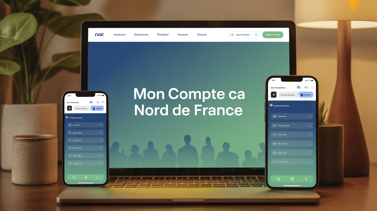 Interface mon compte CA Nord de France sur ordinateur et mobile