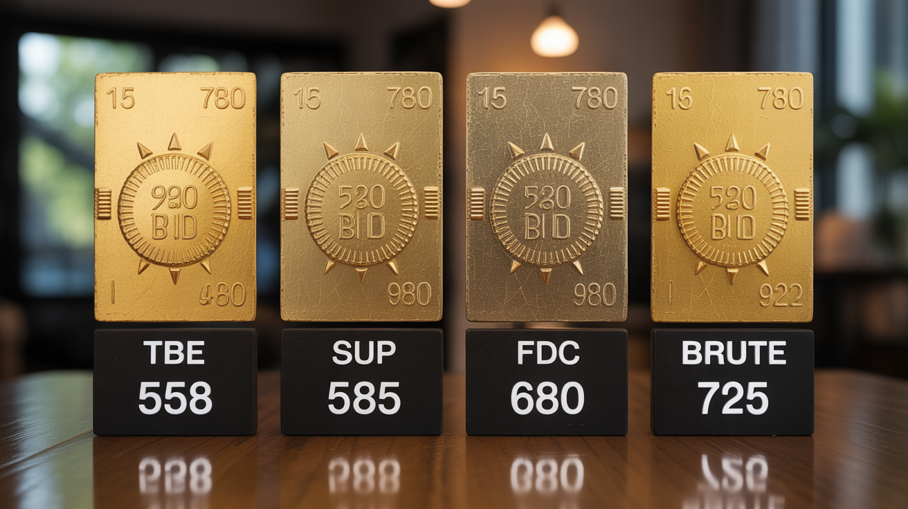 Tableau prix Napoléon 20 francs 1857 états