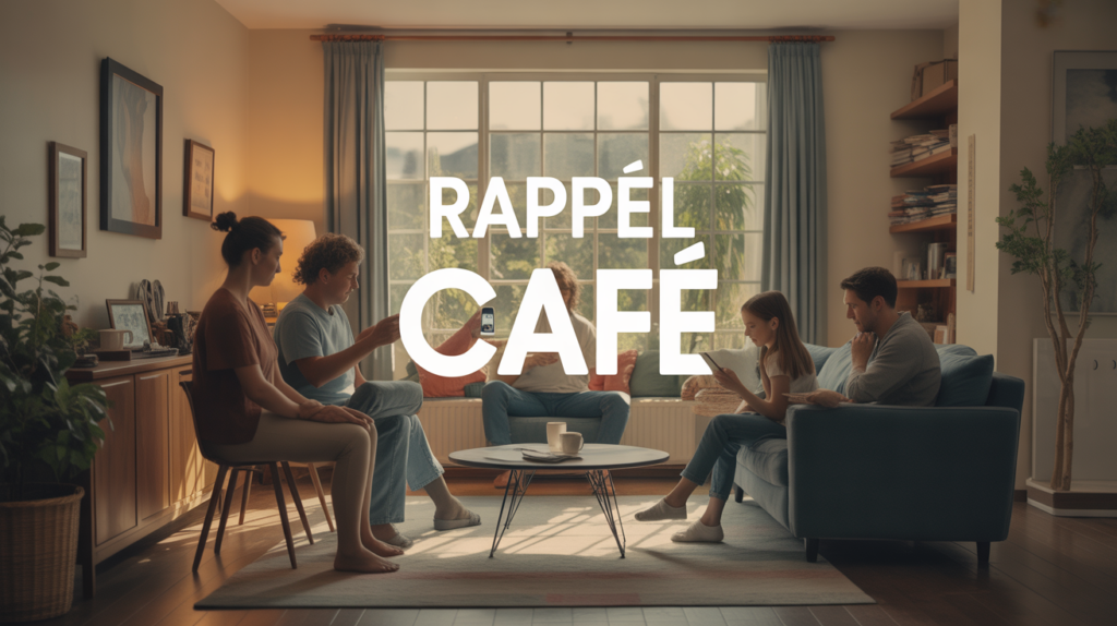 Famille attend notification rappel CAF salon