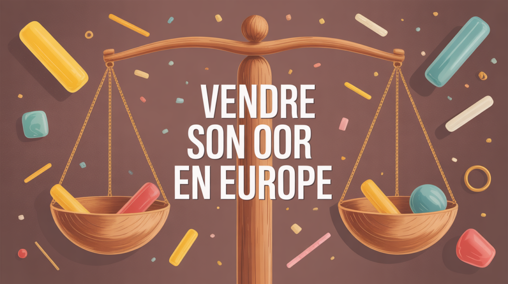 Vendre or Europe illustration balance et lingots