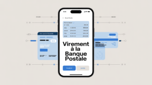 illustration smartphone virement La Banque Postale