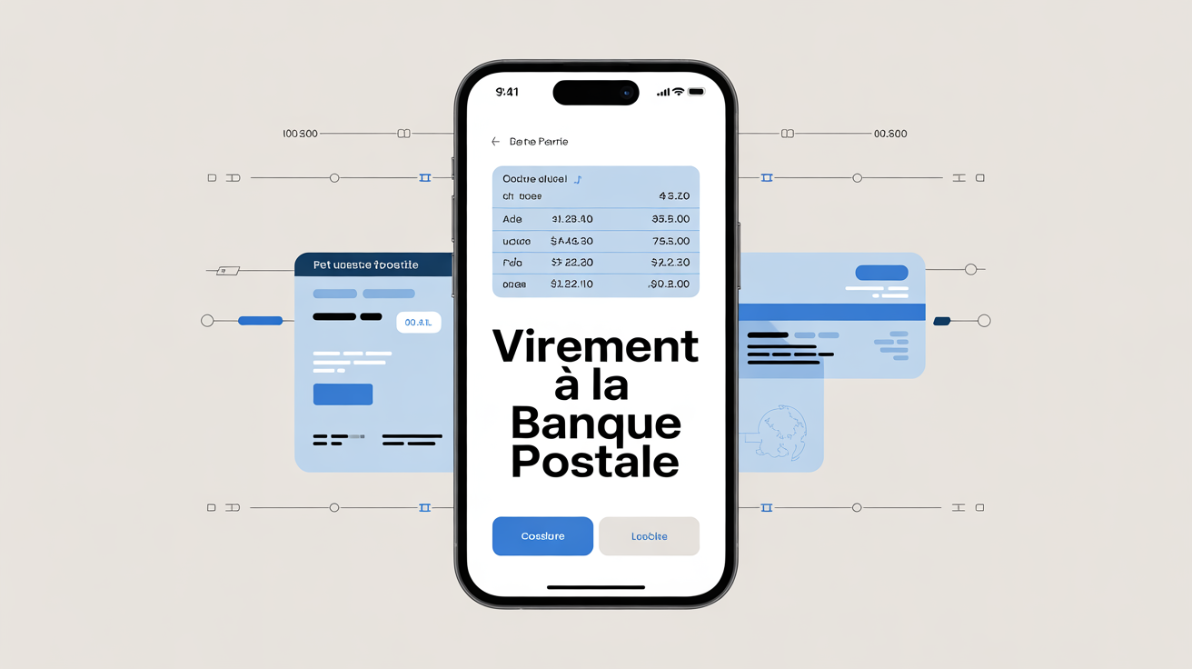 illustration smartphone virement La Banque Postale