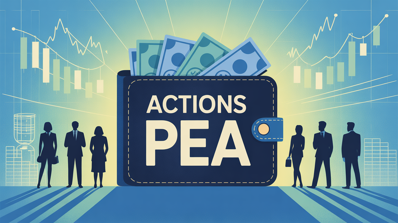 illustration actions pea portefeuille epargne graphique