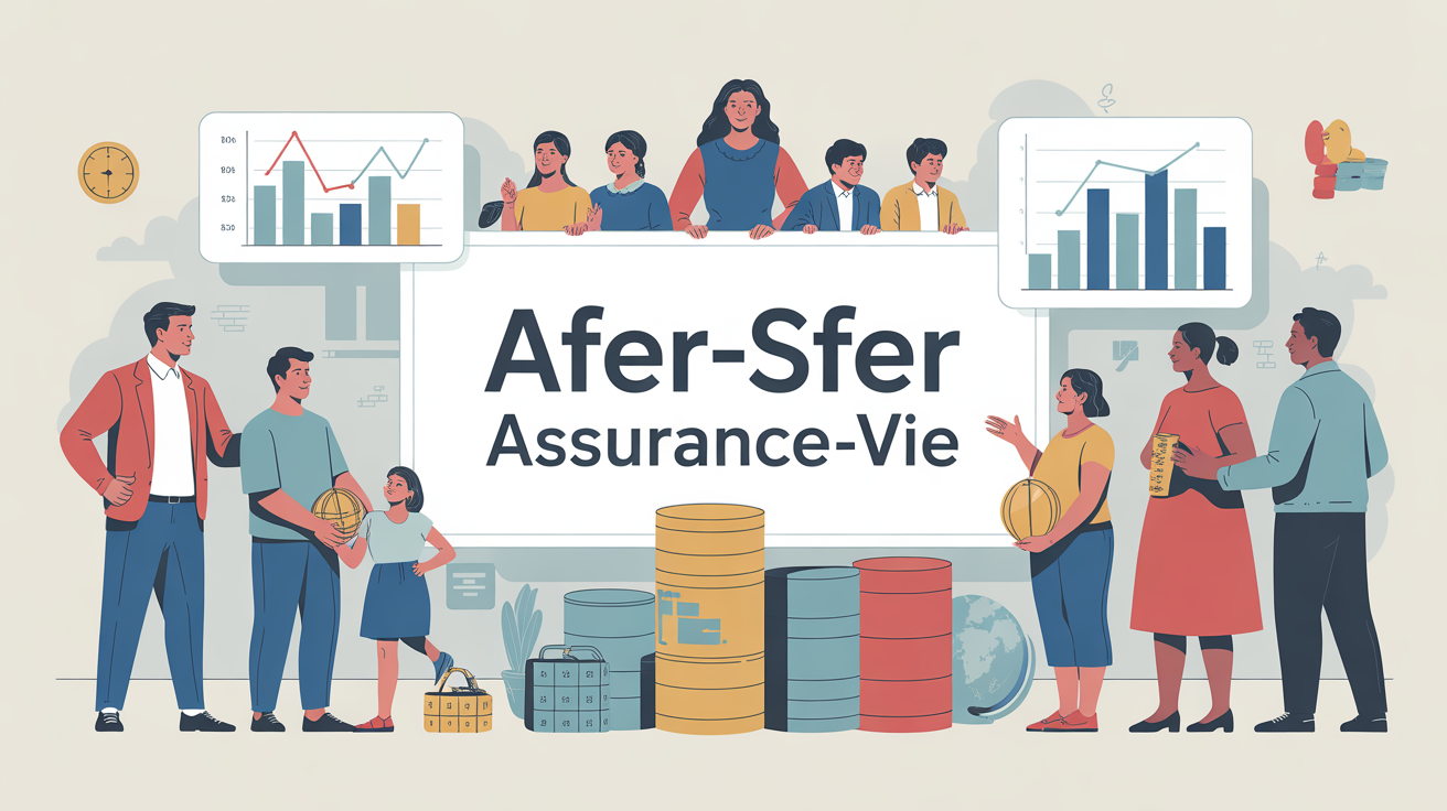 Illustration famille autour graphique Afer Sfer assurance vie