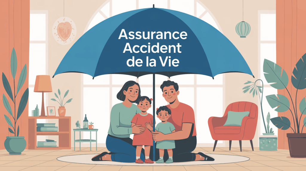 famille protégée sous parapluie assurance accident de la vie