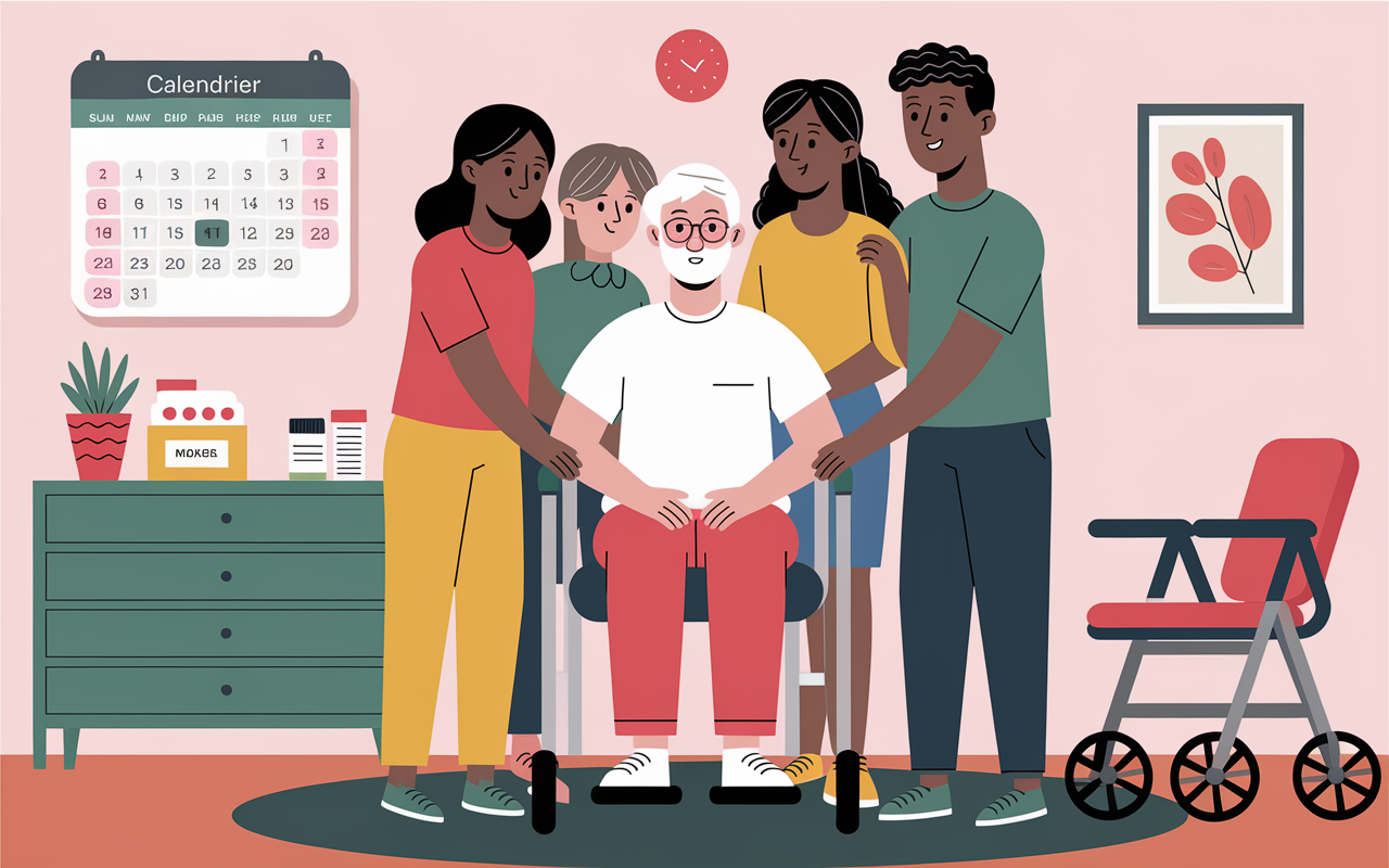 famille soutenant adulte en béquilles assurance accident de la vie