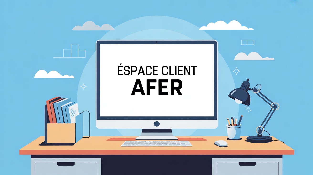 Espace client Afer sur ordinateur illustration vectorielle
