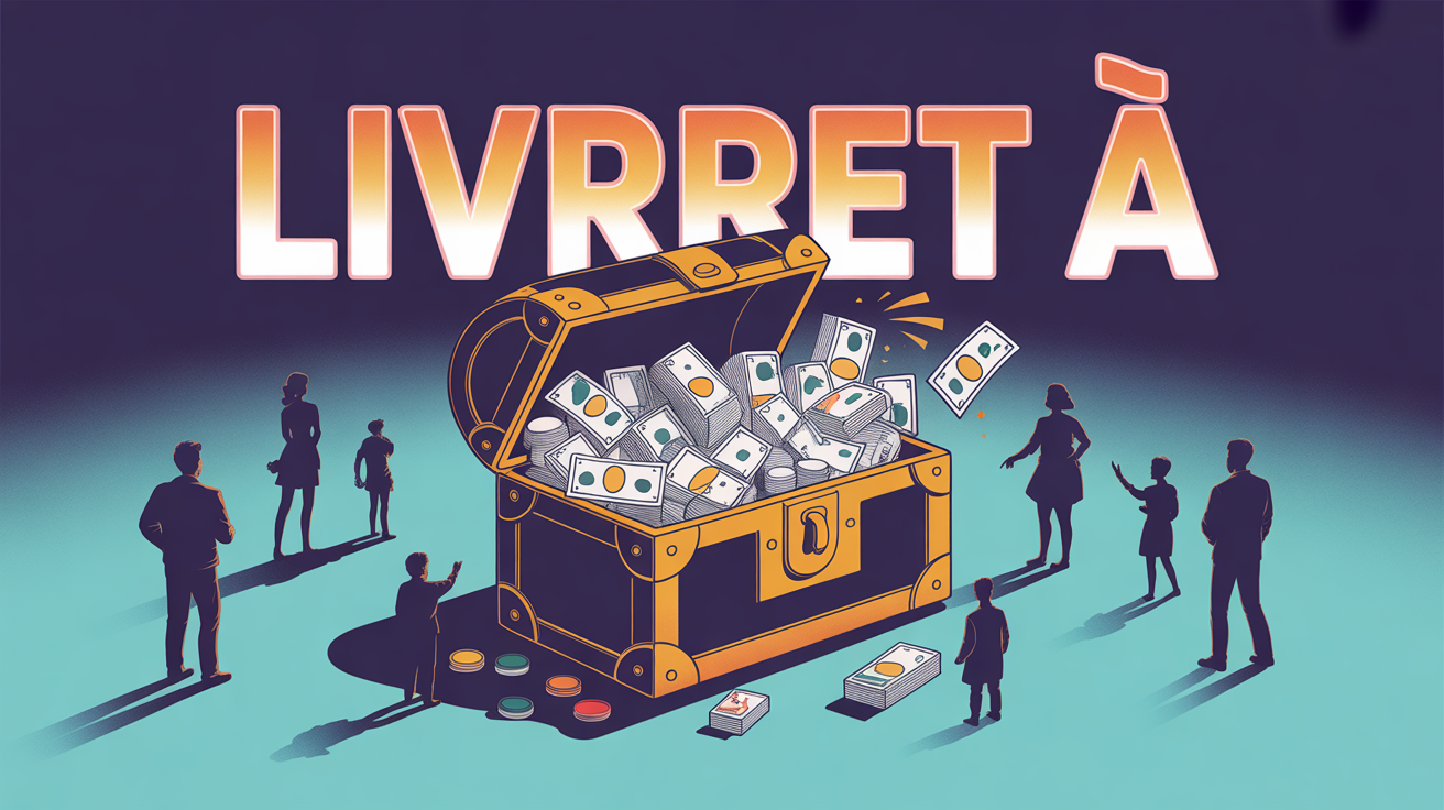 Illustration coffre fort Livret A plein billets enfants adultes