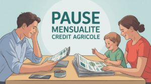 pause mensualite credit agricole illustration famille