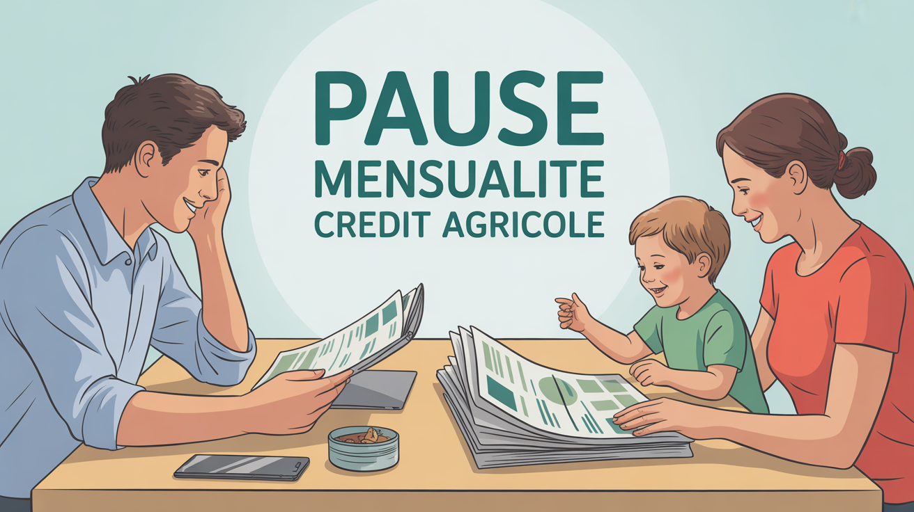 pause mensualite credit agricole illustration famille