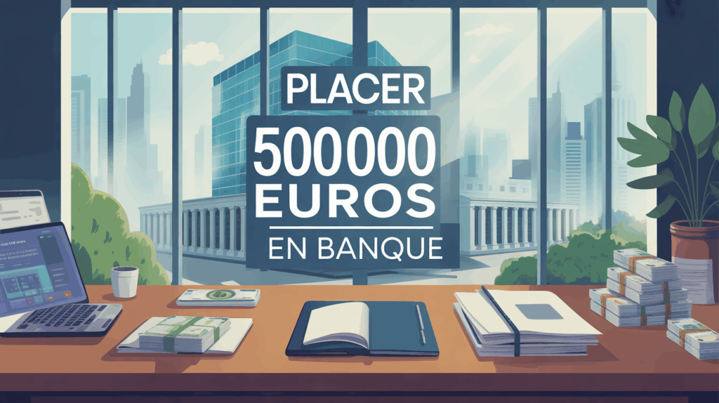 Illustration moderne placer 500 000 euros en banque