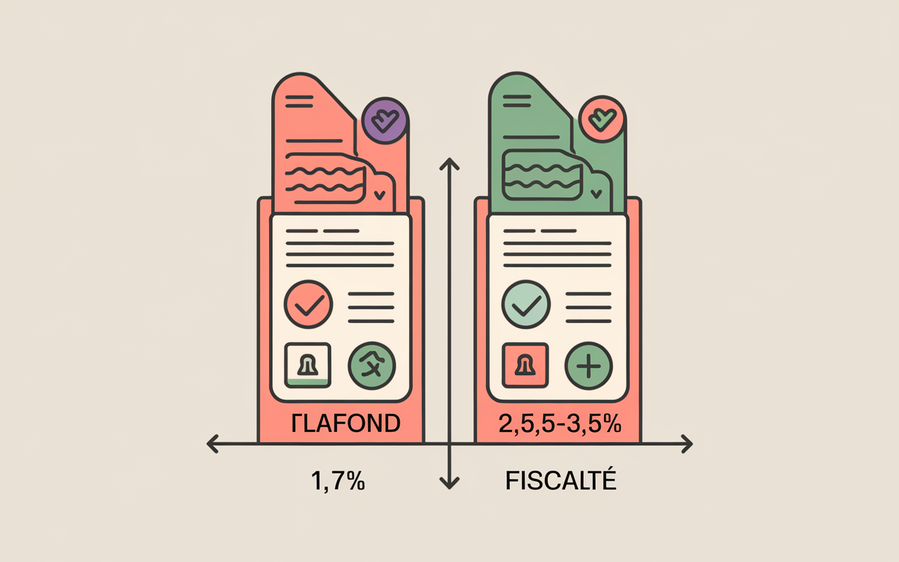 Visuel comparatif Livret A assurance-vie plafond et fiscalité