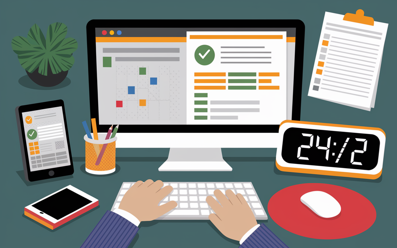 Espace Citoyens Narbonne mains clavier dossiers 24h24