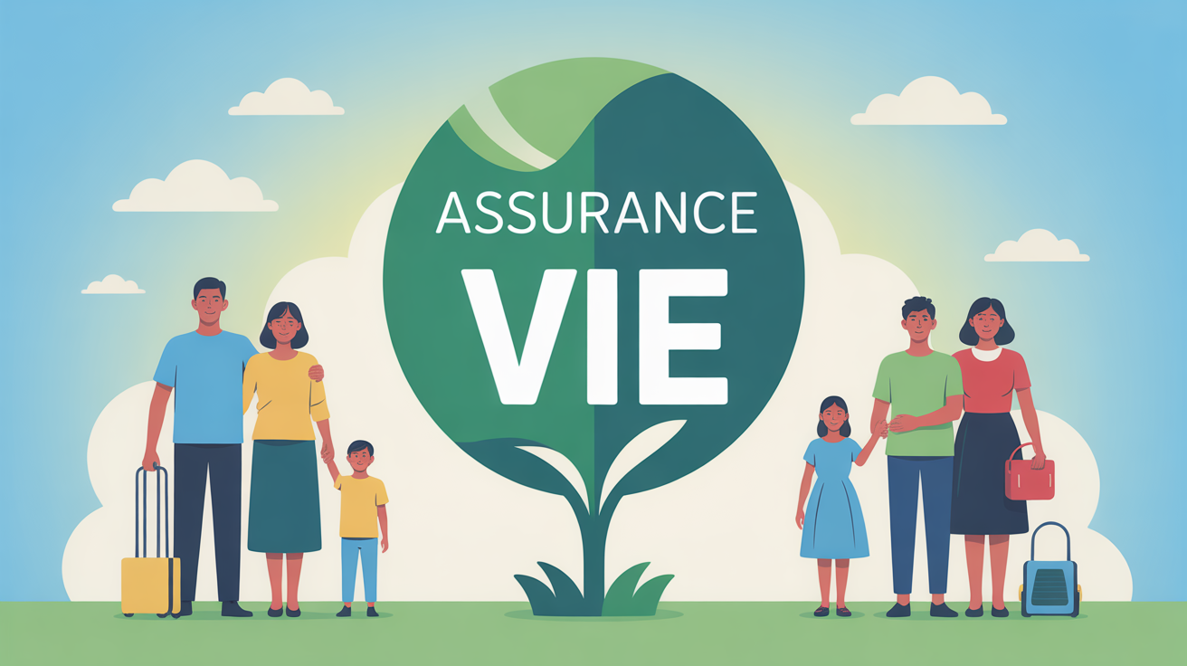 famille diverse entourant feuille symbole assurance vie