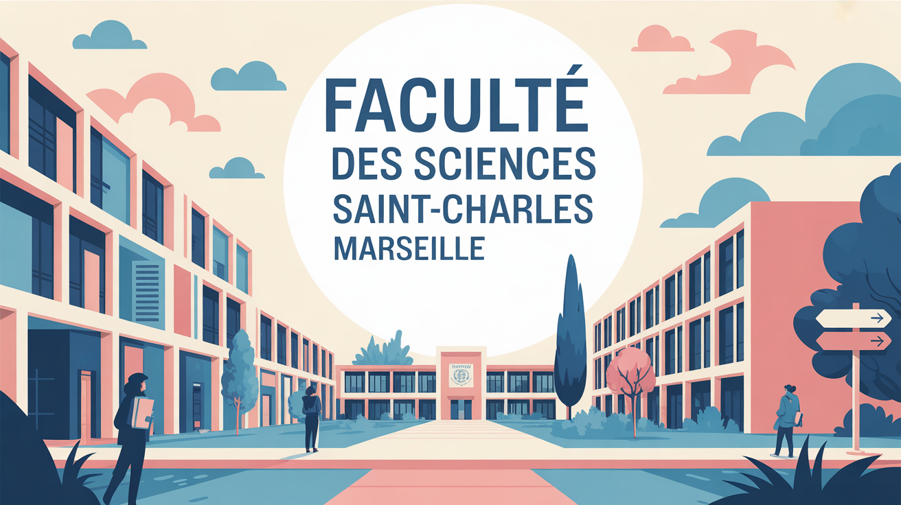 Illustration du campus moderne Faculte des Sciences Saint Charles Marseille