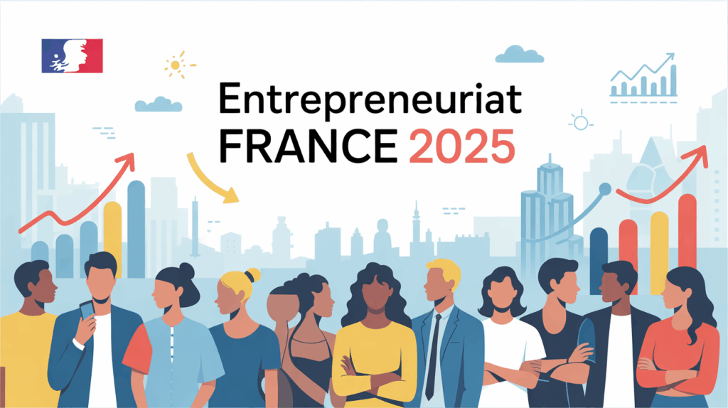 Illustration elan entrepreneurial France 2025 chiffres clés