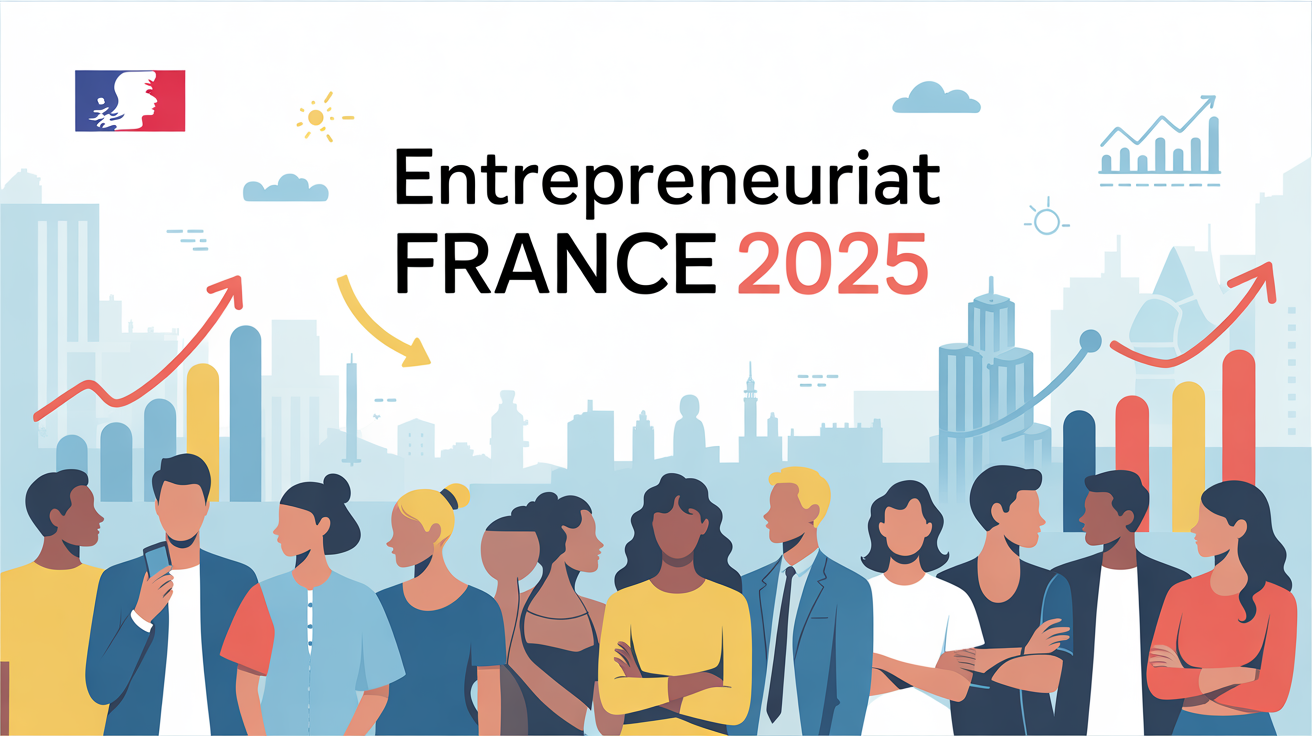 Illustration elan entrepreneurial France 2025 chiffres clés
