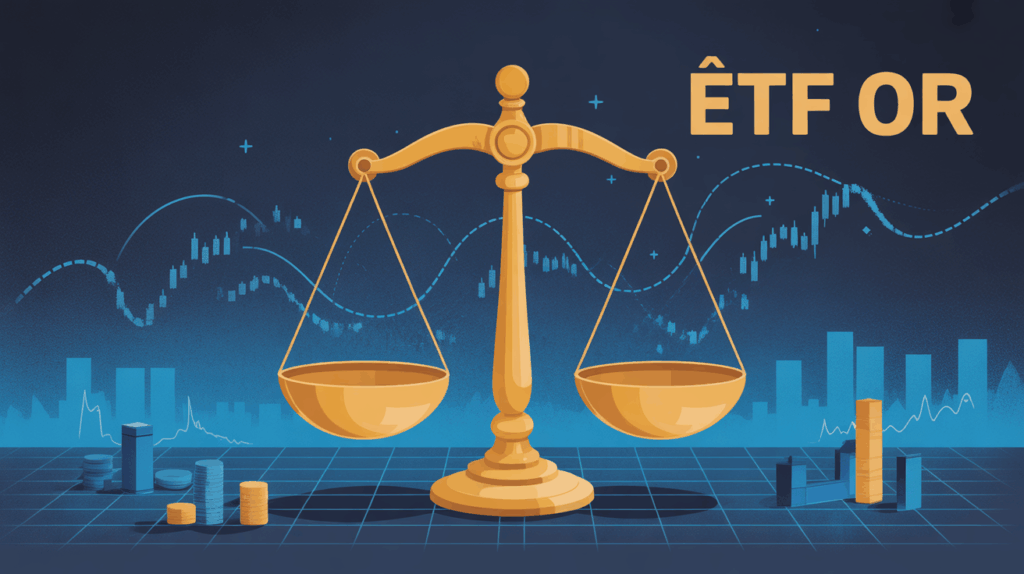 Balance dorée lingots ETF or graphiques modernes