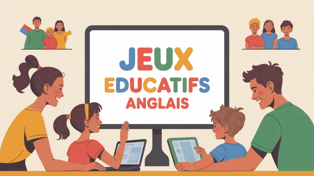 famille apprend anglais jeux educatifs