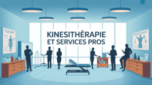 Illustration cabinet de kinesitherapie et services pros