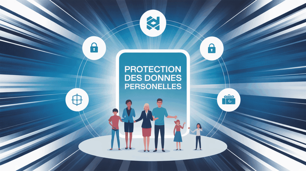 illustration famille blockchain securite donnees personnelles
