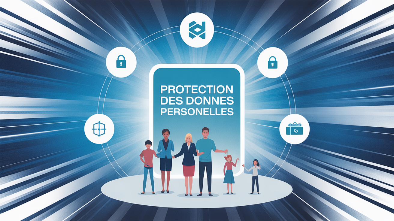 illustration famille blockchain securite donnees personnelles