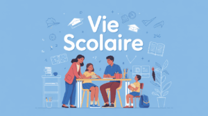 Famille et adolescent autour d'outils scolaires et numériques, texte Vie scolaire
