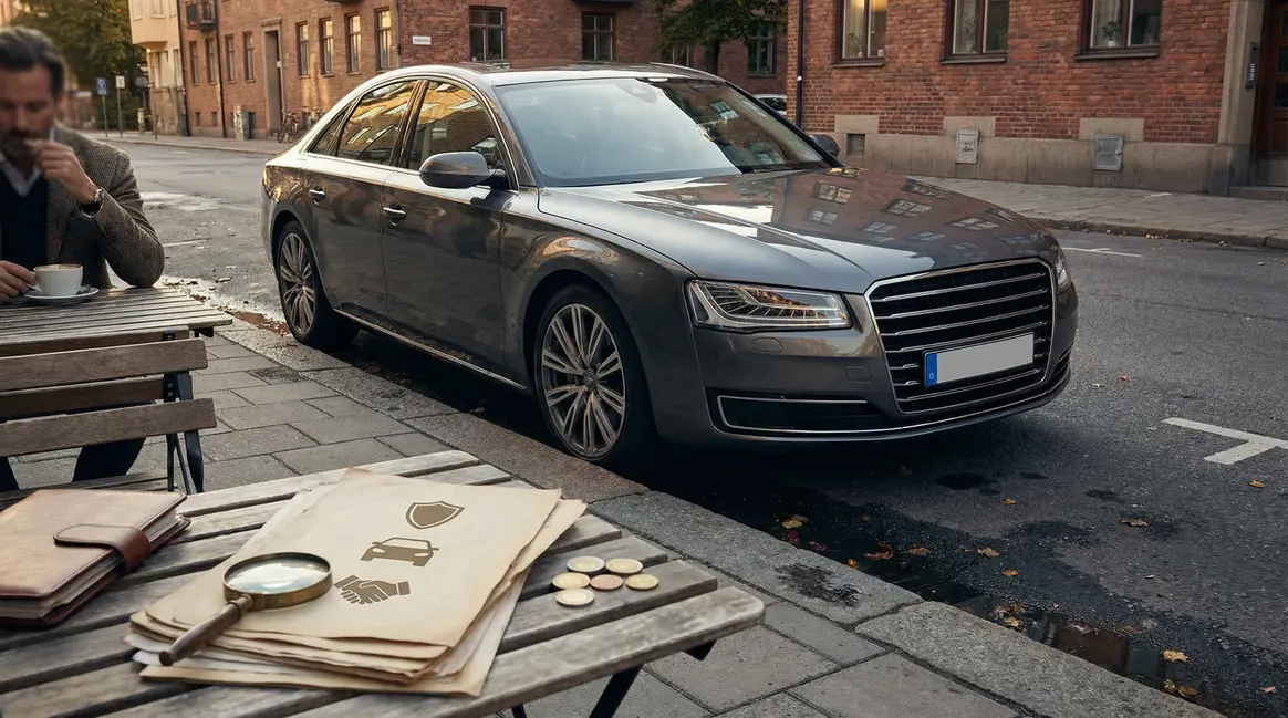 image assurance auto Audi sur route urbaine