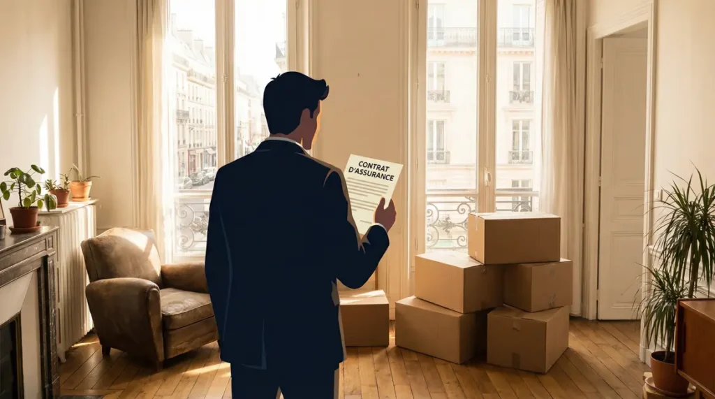 personnage assurance logement locataire cartons