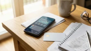 Application banque en ligne sur smartphone pour gérer ses finances