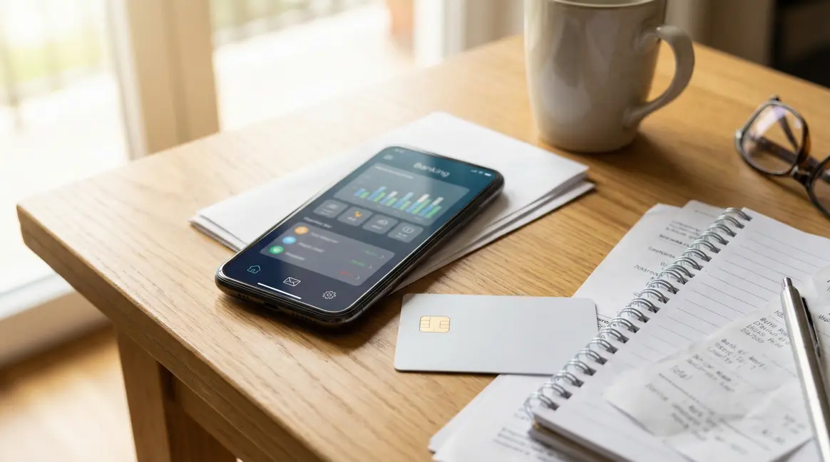 Application banque en ligne sur smartphone pour gérer ses finances