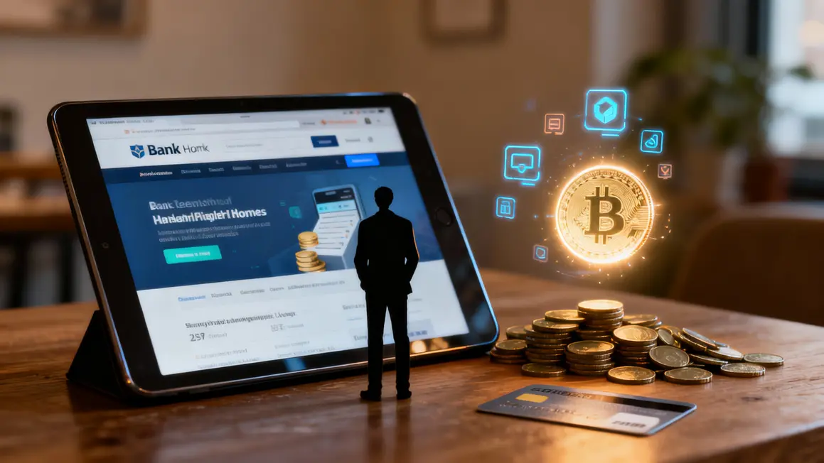 Tablette affichant banque en ligne pièces cartes