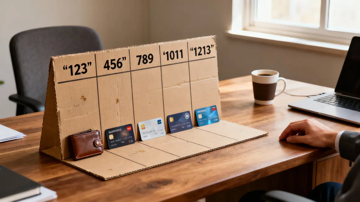 Tableau comparatif stylisé banques en ligne cartes et chiffres